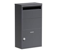 Wiltec Boîte à Colis Anthracite 410 x 220 x 750 mm, boîte à Colis pour la Maison, réception privée de Colis et Petits Colis, boîte aux Lettres sur Pied en Acier