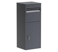 Wiltec Boîte à colis anthracite 410 x 380 x 1020 mm, boîte à colis pour la maison, réception privée de colis et petits paquets, boît
