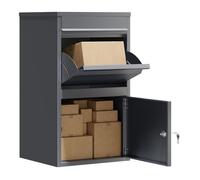 Wiltec Boîte à colis anthracite 410 x 385 x 720 mm, boîte à colis pour la maison, réception privée de colis et petits colis, boîte a