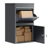 Wiltec Boîte à Colis Anthracite 410 x 385 x 720 mm, boîte à Colis pour la Maison, réception privée de Colis et Petits Colis, boîte aux Lettres sur Pied en Acier