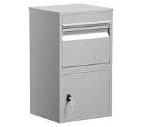 Wiltec Boîte à Colis Grise 410 x 380 x 720 mm en Acier avec revêtement en Poudre Boîte aux Lettres verrouillable pour la réception de Colis à Domicile Livraison de courrier