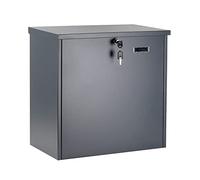 Wiltec Boîte à colis murale ou sur pied verrouillable grise 508 x 315 x 500 mm, Boîte aux lettres fixage au mur/sol, pour colis max. 450 x 450 x 225 mm, Usage domestique courrier