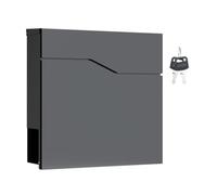 Wiltec Boîte aux Lettres Murale ou sur Pied Design & Porte-journaux V19, Verrouillable, Gris Anthracite, Acier galvanisé, 370 x 102 x 370 mm, Fente et clapet