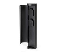 Wiltec Borne de jardin avec 2 Prises de courant - pour l’extérieur - en Aluminium - IP44 - Éclairage d’extérieur Pilier Potelet extérieur avec prise