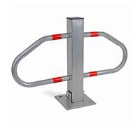 Wiltec Borne de parking rabattable - 700 x 180 x 480 mm - Couleur signalisation - en Acier - avec 3 Clés - Poteau de stationnement, Borne de sécurité