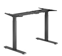 Wiltec Bureau Assis-debout Hauteur réglable Noir Taille 1180 x 600mm Deux Moteur Station de charge USB-A USB-C Anticollision Fonctio
