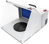 Wiltec Cabine d’aspiration pour aérographie airbrush 12 V – 47 dB – 4 m³/mn – avec Éclairage – Filtre extraction vapeur brouillard peinture – Extensible – pour Tatouage modélisme manucure Nail Art