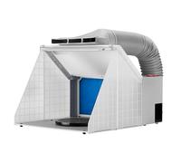Wiltec Cabine d’aspiration pour aérographie airbrush 12 V – 47 dB – 4 m³/mn – avec Éclairage – Filtre extraction vapeur brouillard peinture – Extensible – pour Tatouage modélisme manucure Nail Art