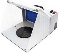 Wiltec Cabine d’aspiration pour aérographie airbrush 12 V – 52 dB – 4 m³/mn – avec Éclairage réglable – Extraction vapeur brouillard peinture – Extensible – pour Tatouage modélisme manucure Nail Art