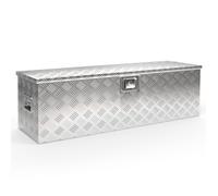 Wiltec Caisse à outils en aluminium - 124 x 37 x 38 cm - 170 litres - Boîte à outils alu ondulé - Vérins à gaz, poignées - Transport Rangement