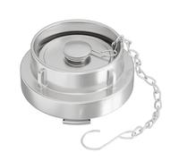 Wiltec Chapeau d'accouplement Storz B/75 mm - 52 x 126 x 126 mm - en Aluminium - avec Manchon 120° et Chaîne de sécurité - Raccord pour Tuyaux pompier Irrigation Arrosage Lance incendie