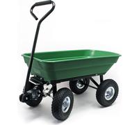 Wiltec Chariot de jardin à main – 1050 x 450 x 485 mm – Volume 50 L – Capacité de charge 200 kg – avec Benne basculante et 4 Roues – Remorque Brouette jardinerie