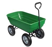 Wiltec Chariot de jardin à main – 1170 x 575 x 620 mm – Volume 125 L – Capacité de charge 350 kg – avec Benne basculante et 4 Roues – Remorque Brouette jardinerie