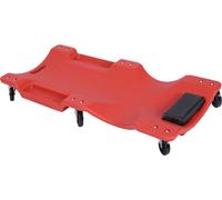 Wiltec Chariot de visite Mécanicien 101,5 x 47,5 x 11,6 cm Rouge 180 kg Appui-tête et Range-outils Planche à Roulettes pivotantes Siège d’atelier Coulissant Ergonomique Garage Auto