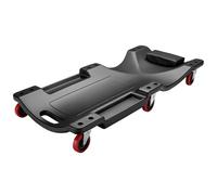 WilTec Chariot de Visite Mécanicien 90 x 40 x 14 cm Noir 90kg Appui-tête Range-Outils Planche à roulettes pivotantes Siège d’Atelier Coulissant Ergonomique Garage Auto