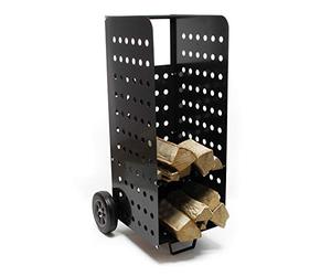Wiltec Chariot Porte-bûches XL - 360 x 530 x 1060 mm avec Roues XL Stables caoutchoutées - pour Stockage Empilage Transport de Bois de Chauffage cheminée poêle