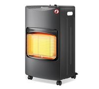 Wiltec Chauffage d'appoint à gaz Infrarouge Noir 7,5 kg 3 Niveaux 1,4kW-4,2kW Pliable 420 x 450 x 757mm avec Allumage piézoélectrique ODS Thermocouple Anti-basculement Poêle à gaz