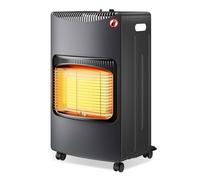 Wiltec Chauffage d'appoint à gaz Infrarouge Noir 7,5 kg 3 Niveaux 1,4kW-4,2kW Pliable 420 x 450 x 757mm avec Allumage piézoélectriqu
