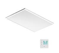 Wiltec Chauffage infrarouge plafond et éclairage LEDs – Puissance 370 W / 40 W – 655 x 630 x 35 mm – Efficacité de conversion 98 % – Thermostat programmable – Radiateur IR, Panneau chauffant
