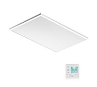 Wiltec Chauffage infrarouge plafond et éclairage LEDs – Puissance 660 W / 48 W – 1080 x 630 x 35 mm – Efficacité de conversion 98 % – Thermostat programmable – Radiateur IR, Panneau chauffant