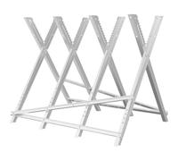 Wiltec Chevalet de sciage pliant porte bûche - 790 x 800 x 820 mm - Capacité 100 kg - en Acier galvanisé - avec Denture et 4 Support-bûches - Tréteau tronçonnage Scie Tronçonneuse Bois chauffage