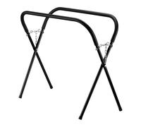 WilTec Chevalet Noir Support Pare-Brise Pliable Acier 50kg Max. Hauteur réglable Tréteau de Travail Carrosserie avec Chaînes de Verrouillage Réglage Outil Mécanicien Automobile