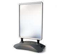 Wiltec Chevalet stop-trottoir double face avec réservoir d’eau et cadre aluminium – 79 x 50 x 114,5 cm – pour Affiches A1 – Panneau porte affiche – Publicité Commerce