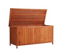 Wiltec Coffre Rangement Jardin 1270 x 550 x 600 mm - en Bois d’Épicéa - avec Couvercle et dipositif de Fixation - pour Stockage de Coussins Jouets Enfants Accessoires - Terrasse Balcon