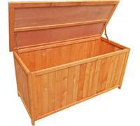 Wiltec Coffre Rangement jardin 1270 x 550 x 600 mm – en bois d’Épicéa – avec Couvercle et dipositif de fixation – pour Stockage de Coussins Jouets enfants Accessoires – Terrasse Balcon