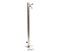 Wiltec Colonne d’eau - en Acier inoxydable - 95,5 cm - Forme ronde - avec Robinet d’eau et Raccord Résistant aux UV et au Gel - Poin