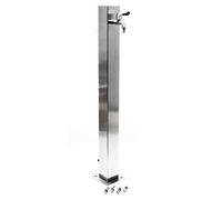 Wiltec Colonne d’eau - en Acier inoxydable - 95 cm - Forme carrée - avec Robinet d’eau & Raccord Résistant aux UV et au Gel - Point d'eau Distributeur extérieur Puits pour Jardin Jardinage