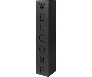 Wiltec Colonne pour plantes design – 100 x 20 x 20 cm – couleur Noire – avec motif Welcome – pot de fleur pour Décoration jardin
