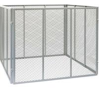 Wiltec Composteur de jardin – 100 x 100 x 80 cm – capacité de 800 L – Bac à compost à Grille métallique Procédé ouvert pour Recyclage et Sol fertile