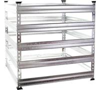 Wiltec Composteur de jardin – 120 x 120 x 90 cm – capacité de 1300 L – Bac à compost en métal Procédé ouvert pour Recyclage et Sol fertile