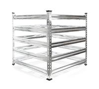 Wiltec Composteur de Jardin en métal - 90 x 90 x 90 cm - capacité 720 litres - Bac à Compost pour Déchets organiques Alimentaires Recyclage Engrais Naturel