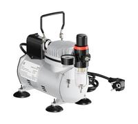 Wiltec Compresseur à membrane Aérographe Airbrush AF18-2 – Monocylindrique – 4 bar – Diaphragme – Sans huile – Système coupure automatique et Manomètre – Aérographie, modélisme, manucure, tatouage