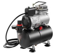 Wiltec Compresseur à membrane Aérographe Airbrush AF186 – 4 bar – Diaphragme – Sans huile – Réservoir d'air Réducteur de pression Coupure automatique – Aérographie, modélisme, manucure, tatouage