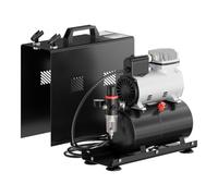 Wiltec Compresseur à membrane Aérographe Airbrush AF186A – 4 bar – Diaphragme – Sans huile – Réservoir d'air Réducteur de pression Coupure automatique – Aérographie, modélisme, manucure, tatouage