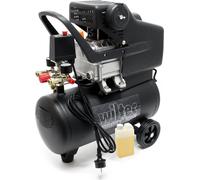 Wiltec Compresseur d'air avec Réservoir de 24 l – 540 x 260 x 600 mm – 1100 W 1,5 CV – 206 l/min – Outil d’atelier Mobile avec Roues et Poignée