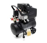 Wiltec Compresseur d'air avec Réservoir de 24 l – 540 x 260 x 600 mm – 1100 W 1,5 CV – 206 l/min – Outil d’atelier Mobile avec Roues et Poignée