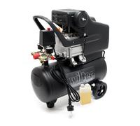 Wiltec Compresseur d'air avec Réservoir de 24 l – 540 x 260 x 600 mm – 1100 W 1,5 CV – 206 l/min – Outil d’atelier Mobile avec Roues et Poignée