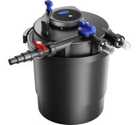 Wiltec CPF-20000 Filtre de bassin à pression avec stérilisation UV - 450 x 450 x 550 mm - 36 W / étang 40000 l max. / réservoir 50 l - Nettoyage facile - Filtration eau à grand débit
