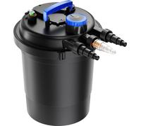 Wiltec CPF-250 Filtre de bassin à pression avec stérilisation UV - 420 x 420 x 500 mm - 11 W / étang 10000 l max. / réservoir 25 l - Nettoyage facile - Filtration eau à grand débit