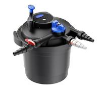 Wiltec CPF-5000 Filtre de bassin à pression avec stérilisation UV - 380 x 380 x 410 mm - 11 W / étang 8000 l max. / réservoir 20 l - Nettoyage facile - Filtration eau à grand débit
