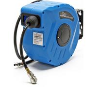 Wiltec Dévidoir automatique avec tuyau 10 m, 425 x 145 x 270 mm, Montage mural, En PP, Enrouleur de tuyau pneumatique 8 bar, Pivotab