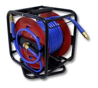 Wiltec Dévidoir automatique avec tuyau 30 m, 360 x 385 x 380 mm, En acier et PU, Enrouleur de tuyau pneumatique 12 bar, Orientation