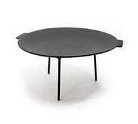 Wiltec Dutch Oven Plaque Gril BBQ Fonte Ronde Ø44cm Hauteur 23cm Support 3 Pieds Effet Antiadhésif Plancha Cuisson Poêle Grillade Barbecue Jardin