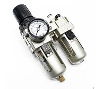 Wiltec Ensemble de traitement d'air comprimé - 120 x 95 x 200 mm - raccord 12,91 mm - max. 10 bars - avec Filtre Régulateur Manomètre Séparateur d’eau Lubrificateur - pour montage mural