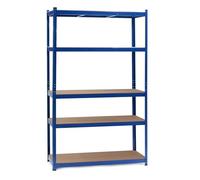 WilTec Étagère Bleue Charges Lourdes 120x60x204cm Emboîtable 5 Niveaux 200kg/niveau Atelier