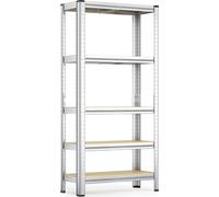 Wiltec Étagère Charges lourdes Acier galvanisé 154x75x30cm 875kg Rayonnage emboîtable 5 Niveaux